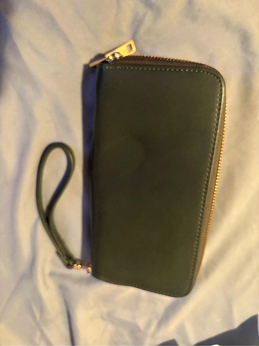Green Zip-Around Wristlet Wallet